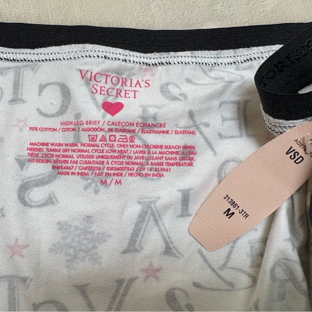 Victoria's Secret Plaid Flannel Romper M Rhinestone Tartan Pajama Panty Set NWT - Picture 10 of 10
